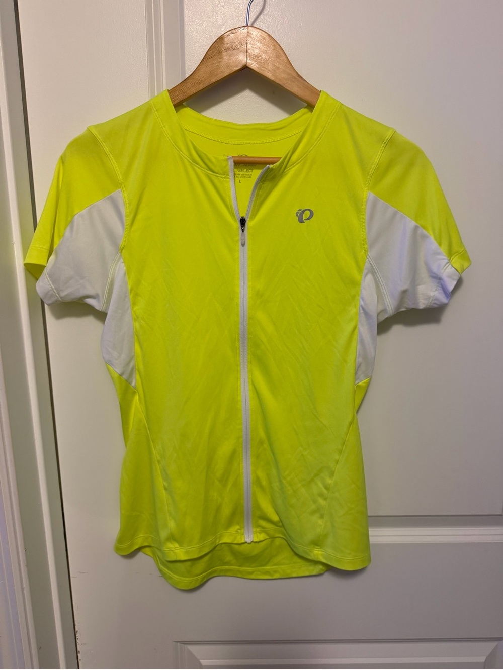 Pearl Izumi Neon Yellow Cycling Jersey with White Accents. Large